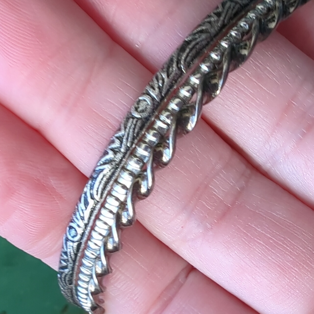 Vintage Boho Bohemian Western Silver-Tone Metal Bangle Bracelet Trio Set - Picture 5 of 8